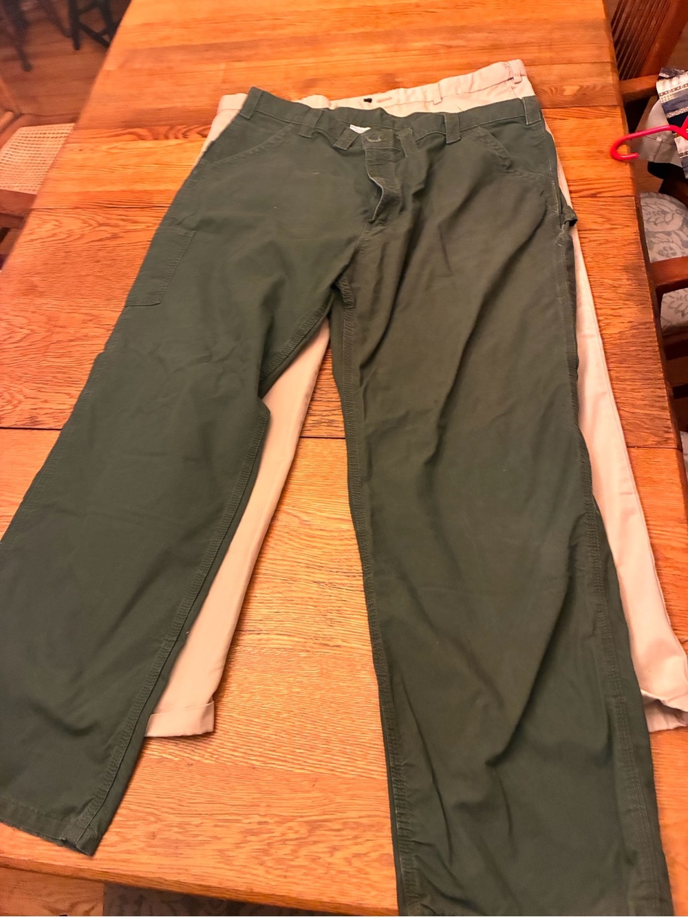 Two pairs of pants Carhartt Dark Olive Green Work Chinos